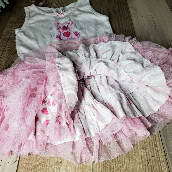 Kid U Not Pink and White Polka Dot Shimmery Sleeveless Tutu Dress Size 5/6 EUC - Picture 8 of 15